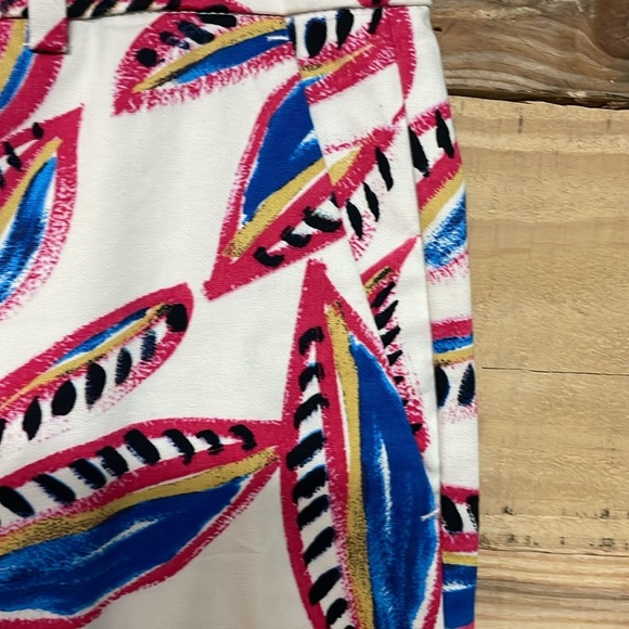 J. Crew size 12 Colorful Leaf Print Mid-rise Cropped Lightweight Chino Pants - Picture 5 of 12
